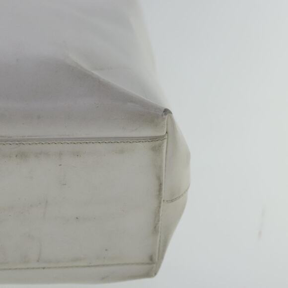 PRADA Hand Bag Enamel Plastic White Clear Silver - Picture 14 of 16